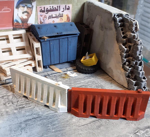FoG Models 1/35 Scale 3D printed – Plastic Jersey road barrier 2 per pack