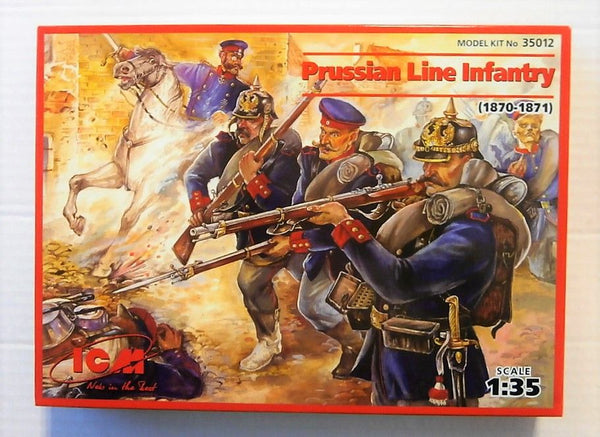 ICM 1/35 Prussian Line Infantry (1870-1871) (4 figures - officer on horse, 3 soldiers)