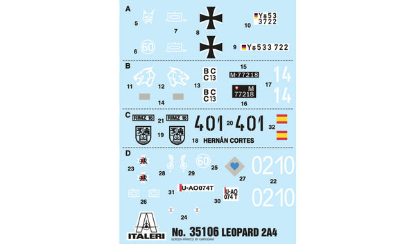 Italeri 1/35 MILITARY Leopard 2A4 Tank World of tanks version