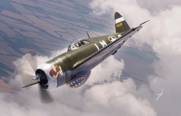 Dora Wings 1/48 Scale DORDW48054 Republic P-47C Thunderbolt with Ferry 1/48Tank