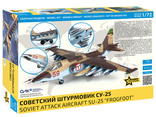 Zvezda 1/72 scale Soviet Attack Aircraft SU-25 “Frogfoot”