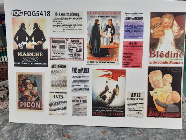 FoG Models 1/35 French posters 1930-1940 diorama accessory