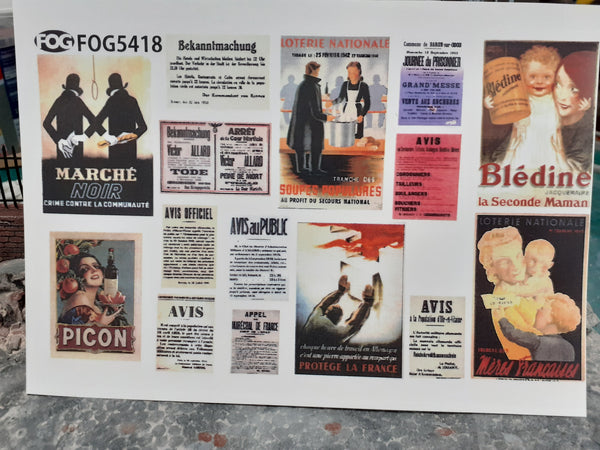 FoG Models 1/35 French posters 1930-1940 diorama accessory