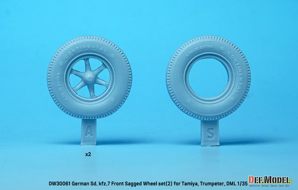 DEF Models 1/35 WW2 German Sd. kfz.7 Half-Track Sagged Front Wheel set