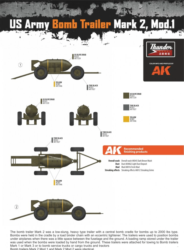 Thunder Model 1/32 WW2 US Army Bomb Trailer Mark 2 Mod.1