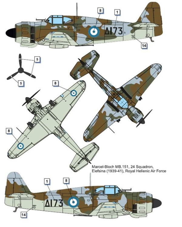 Dora Wings 1/48 Scale DORDW48039 MB.151 C.1 (foreign service), 1/48