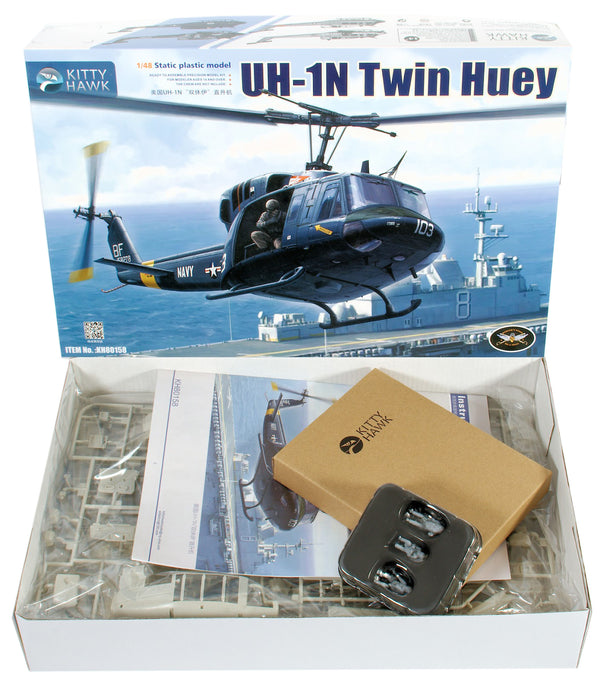 Kittyhawk 1/48 Scale UH-1N Huey twin helicopter model kit