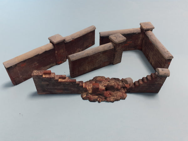 FoG models 1/35 scale Brick garden wall diorama Set #3
