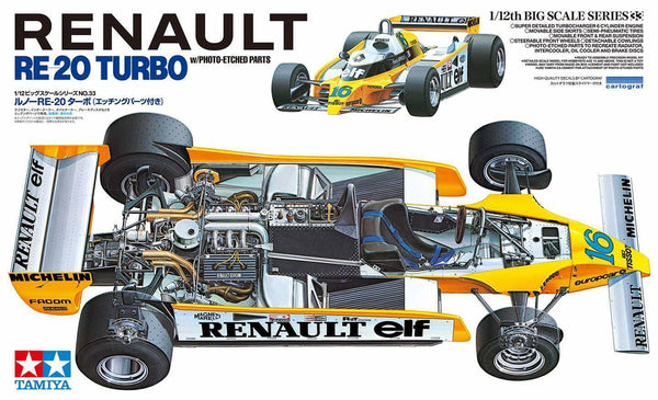 Tamiya 1/12 Scale Renault F1 RE-20 Turbo with PE Parts