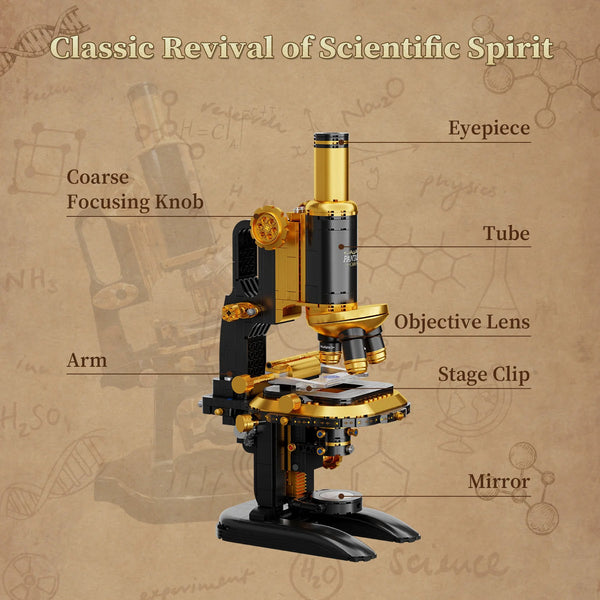 Pantasy ORIGINAL Retro Microscope with Accessories Set - 1107 pcs