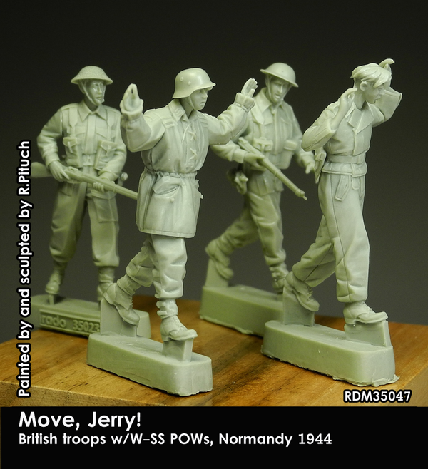 RADO WW2 Move, Jerry! British troops w/W-SS POWs, Normandy 1944 (4 figures)