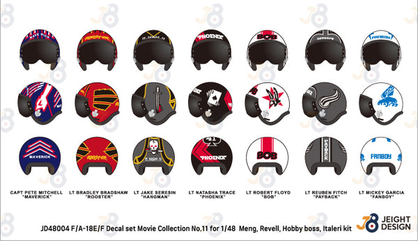 DEF Models 1/48 F/A-18E/F Super Hornet Decal set - Movie Collection No.11 w/ 2 Pilot Fig.s