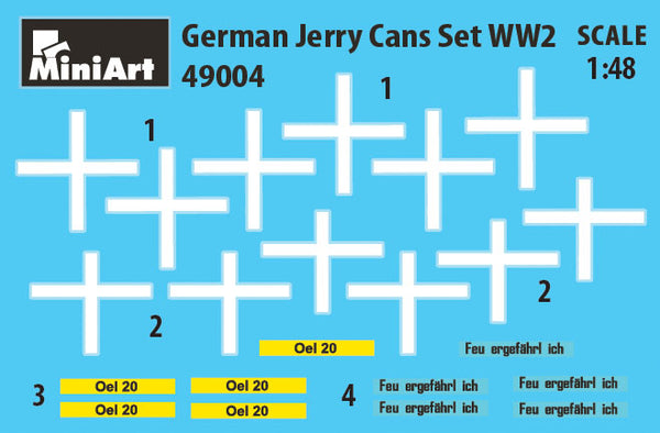 Miniart 1/48 scale WW2 German Jerry Cans diorama accessories
