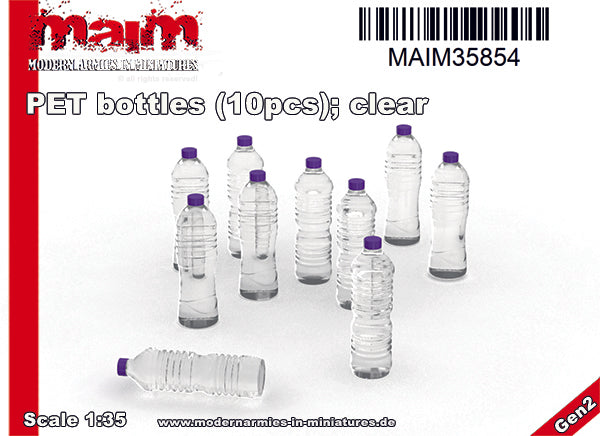 MaiM 1/35 scale Bottles of PET Water White 5 x 2 (Set of 10)