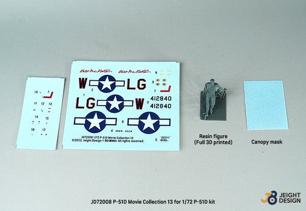 DEF Models 1/72 P-51D Mustang Decal set w/ 1 figure Movie Collection No.13 - Maverick (for Tamiya, Etc kit)