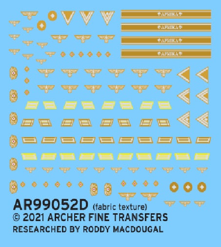 Archer Decals -Afrika Korps Heer uniform patches for reconnaissance troops 1/35
