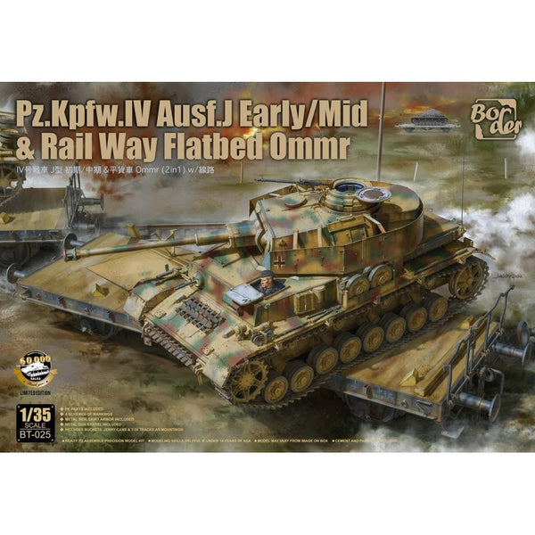 Border Models WW2 German 1/35 Panzer IV Ausf.J early/mid with Ommr Flatbed railway