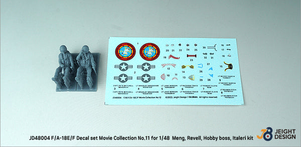 DEF Models 1/48 F/A-18E/F Super Hornet Decal set - Movie Collection No.11 w/ 2 Pilot Fig.s