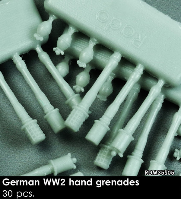 RADO WW2 German 1/35 German WW2 Hand Grenades. 30 pcs