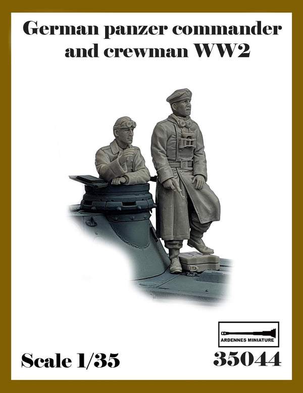 ARDENNES MINIATURE 1/35 WW2 German panzer comm. and crewman WW2 #1