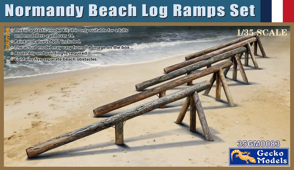 Gecko 1/35 scale wooden beach log ramps set model used in Normandy