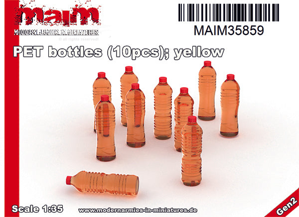 MaiM 1/35 scale Bottles of PET Water Red 5x2