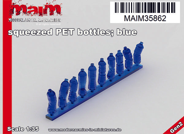 MaiM 1/35 scale Bottles of PET Water Blue Destroyed