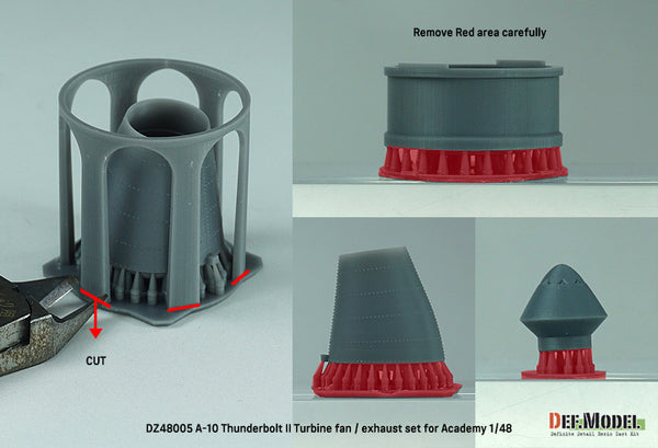 DEF Models 1/48 A-10 Thunderbolt II Turbine fan / exhaust set - (for Academy 1/48) Jan.2023