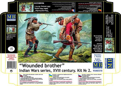 Masterbox 1/35 scale €œWounded brother€�. Indian Wars Series, XVIII century. Kit No. 2