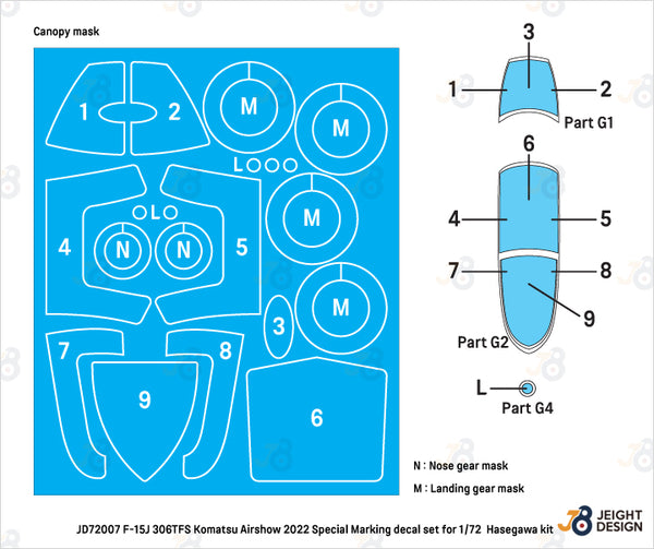 DEF Models 1/72 F-15J 306TFS Komatsu Airshow 2022 - Maverick special decal set (for 1/72 Hasegawa kit)