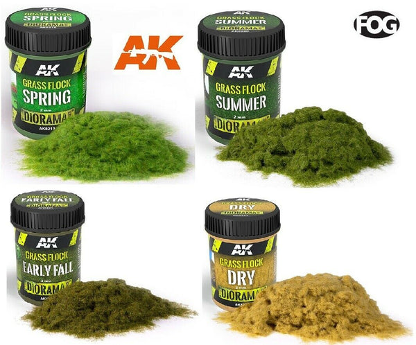 AK Interactive Grass Flock scatter terrain 250ml (Choose your colour) diorama