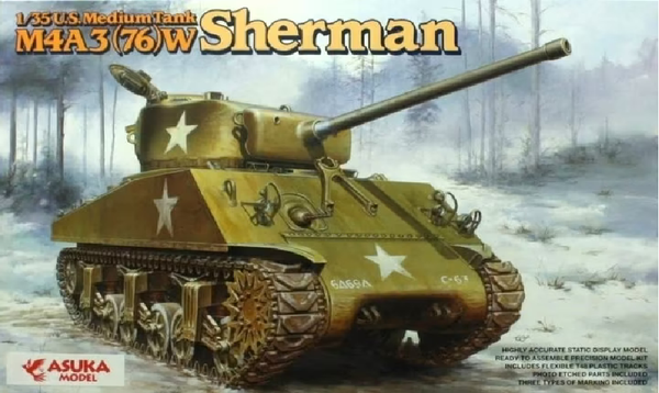 Asuka 1/35 WW2 US Medium Tank M4A3(76)W Sherman