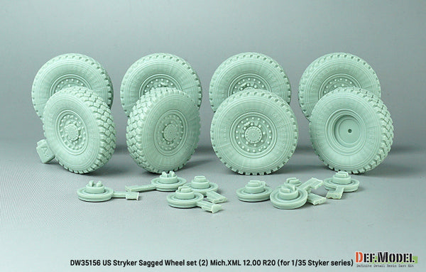 DEF Models 1/35 US M1126 Stryker XZL Sagged wheel set (2) (for Stryker series 1/35) ( Release Nov.2022)