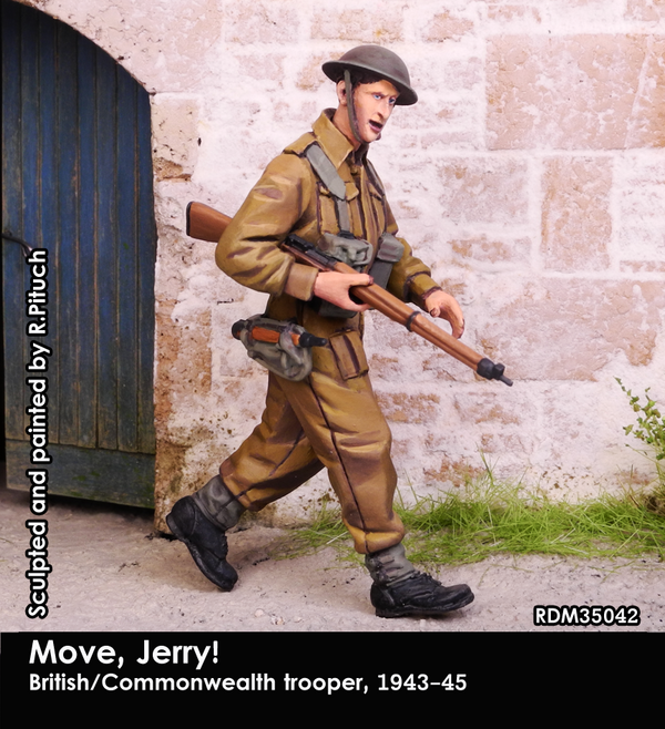 RADO WW2 Move, Jerry! British trooper w/Enfield No. 4, 1943-45