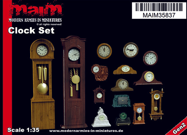 MaiM 1/35 scale 3D printed  Clock Collection (incl. Stickers) / 1:35