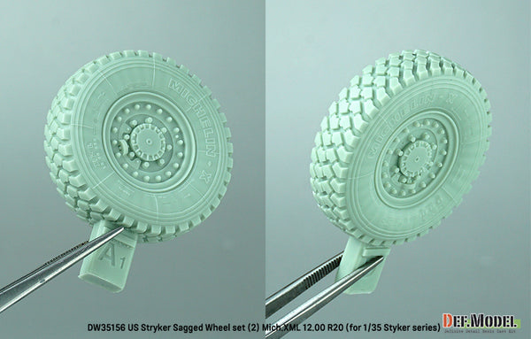 DEF Models 1/35 US M1126 Stryker XZL Sagged wheel set (2) (for Stryker series 1/35) ( Release Nov.2022)