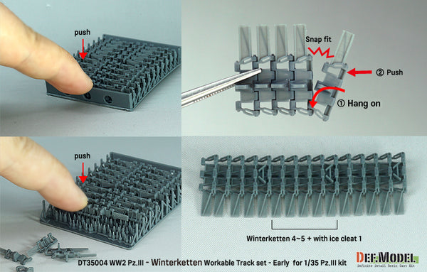 DEF Models 1/35 WW2 Pz.III/IV 40cm Workable Track set - Winterketten (for 1/35 Pz.III kit)