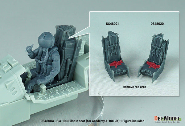 DEF Models 1/48 US A-10C Pilot in seat (for Academy A-10C kit)(3d Printed kit)