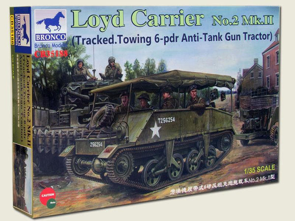 1/35 Scale Loyd Carrier No.2 Mk.II (Tracked) 6pdr Gun illustrated on box NOT included