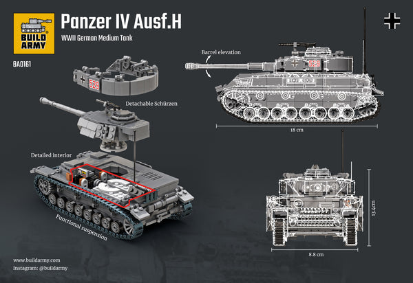 Build Army WW2 Brick building model kit Panzer 4