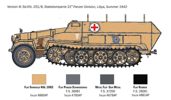 Italeri 1/72 WW2 German Sd.Kfz. 251/8 Ambulance