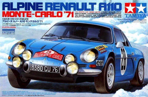 TAMIYA 1/24 Scale CARS Alpine A110 Monte-Carlo '71 Ltd Edition Car model kit
