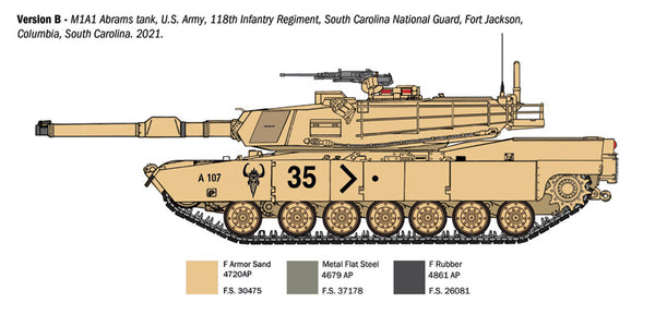 Italeri 1/35 scale M1A1/A2 ABRAMS MBT tank model kit