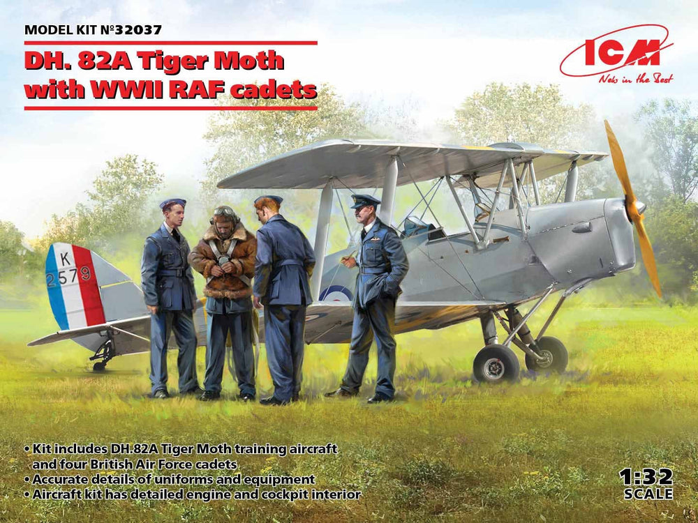 ICM 1/32 WW2 DH. 82A Tiger Moth with WWII RAF cadets