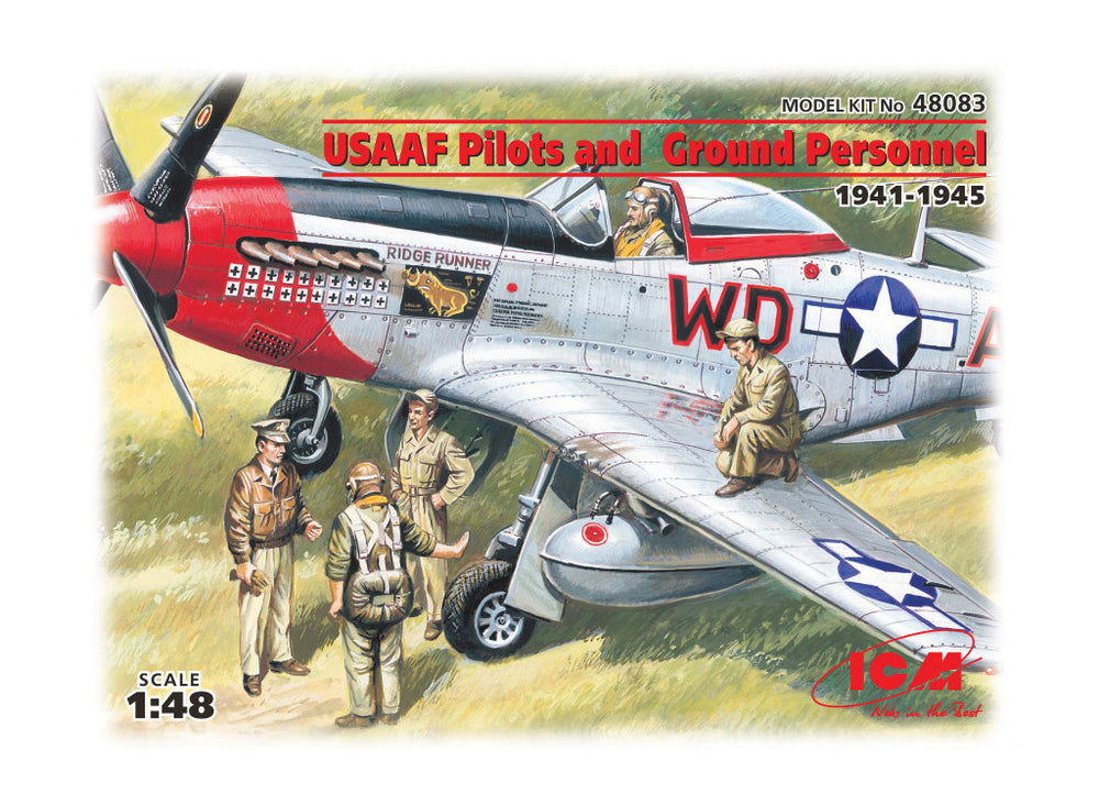 ICM 1/48 WW2 USAAF Pilots and Ground Personnel (1941-1945)  (5 figures - 3 pilots, 2 mechanics)