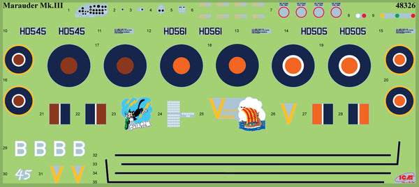 ICM 1/48 WW2 Marauder Mk.III, RAF/SAAF Bomber aircraft kit