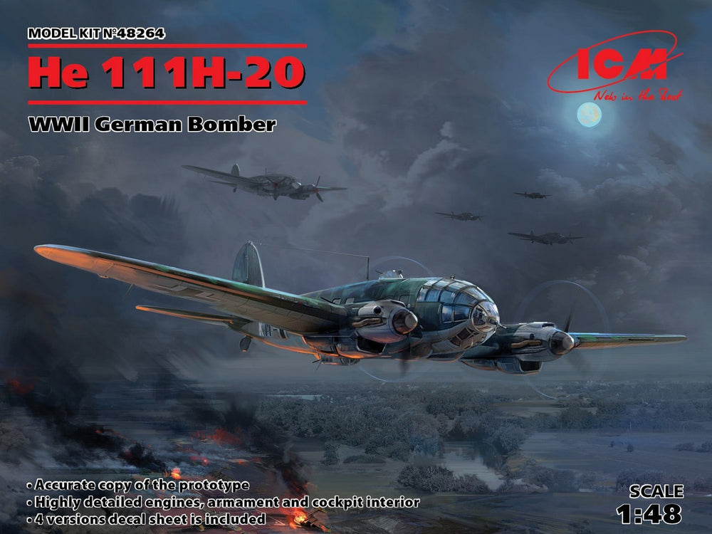 ICM 1/48 WW2 He 111H-20, WWII German Bomber