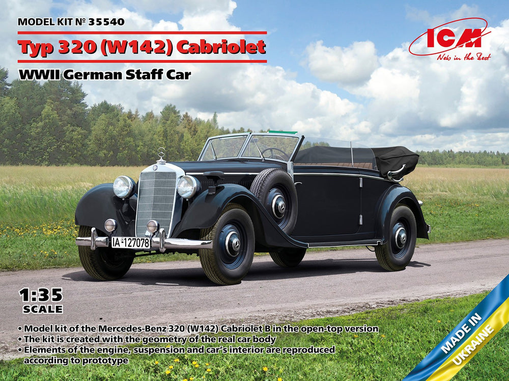 ICM 1/35 Typ 320 (W142) Cabriolet WW2 German Staff Car