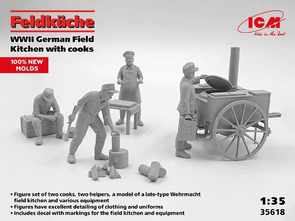 ICM 1/35 WW2 GERMAN FIELD KITCHEN WITH COOKS