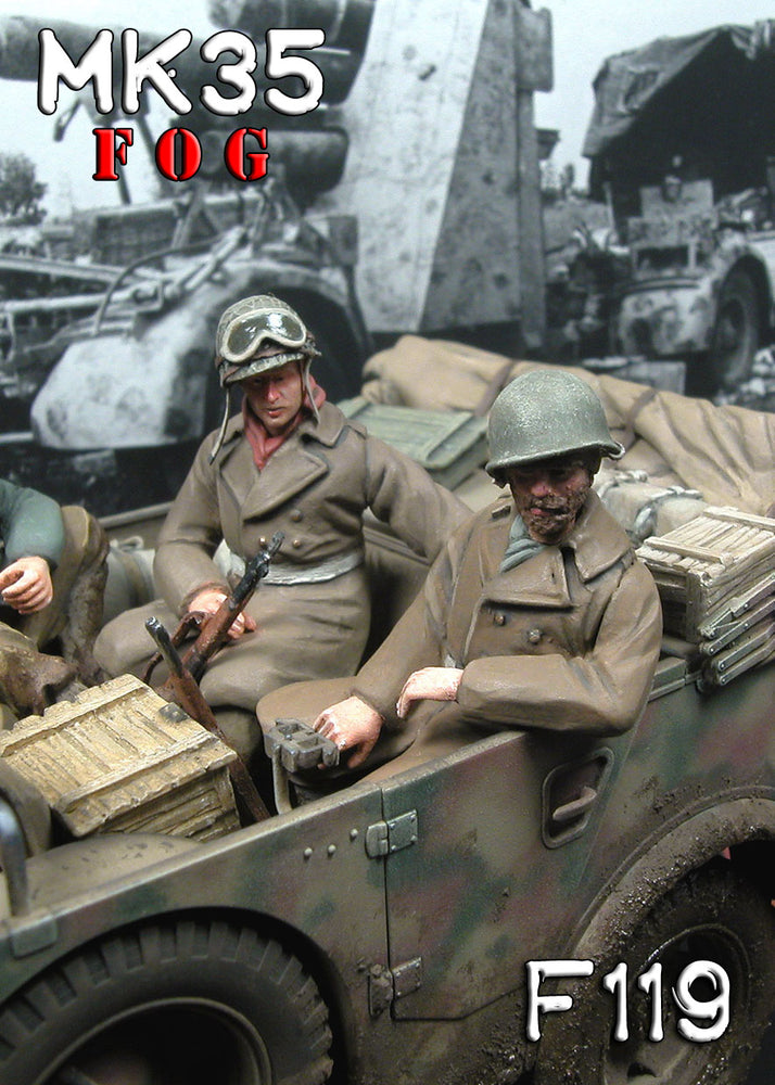 MK35 FoG models 1/35 Scale WW2 US American soldiers x2 seated in vehicle #2
